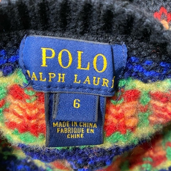 Polo by Ralph Lauren Kids Cotton Wool Nordic Fair Isle Sweater Size 6 - Picture 3 of 6